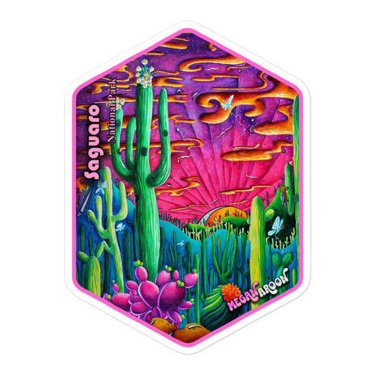 Saguaro National Park Badge Style PoP Art Travel Sticker