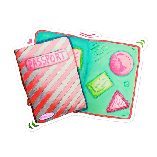 Passport Book Pink and Green Sticker for the Traveling Woman