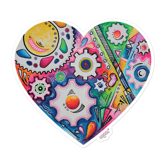Cycling Gears & Chain PoP Art Sticker Design ~ Heart #10