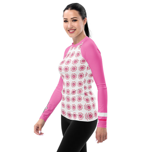 pink smiley face biking gear doodle design cycling jersey for women AROON