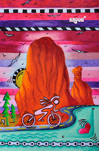 Bike Zion National Park Painting AROON