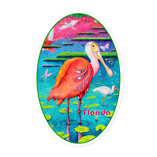 The Everglades National Park PoP Art Roseate Spoonbill Sticker