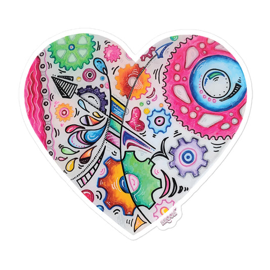 Cycling Gears & Chain PoP Art Sticker Design ~ Heart #5
