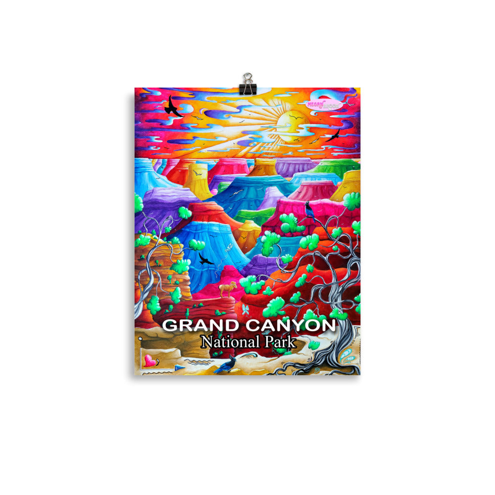 Grand Canyon National Park Travel Poster, Unframed Visit Arizona Travel Art, Maximalist Home Office Decor For Her, Print from Original Art