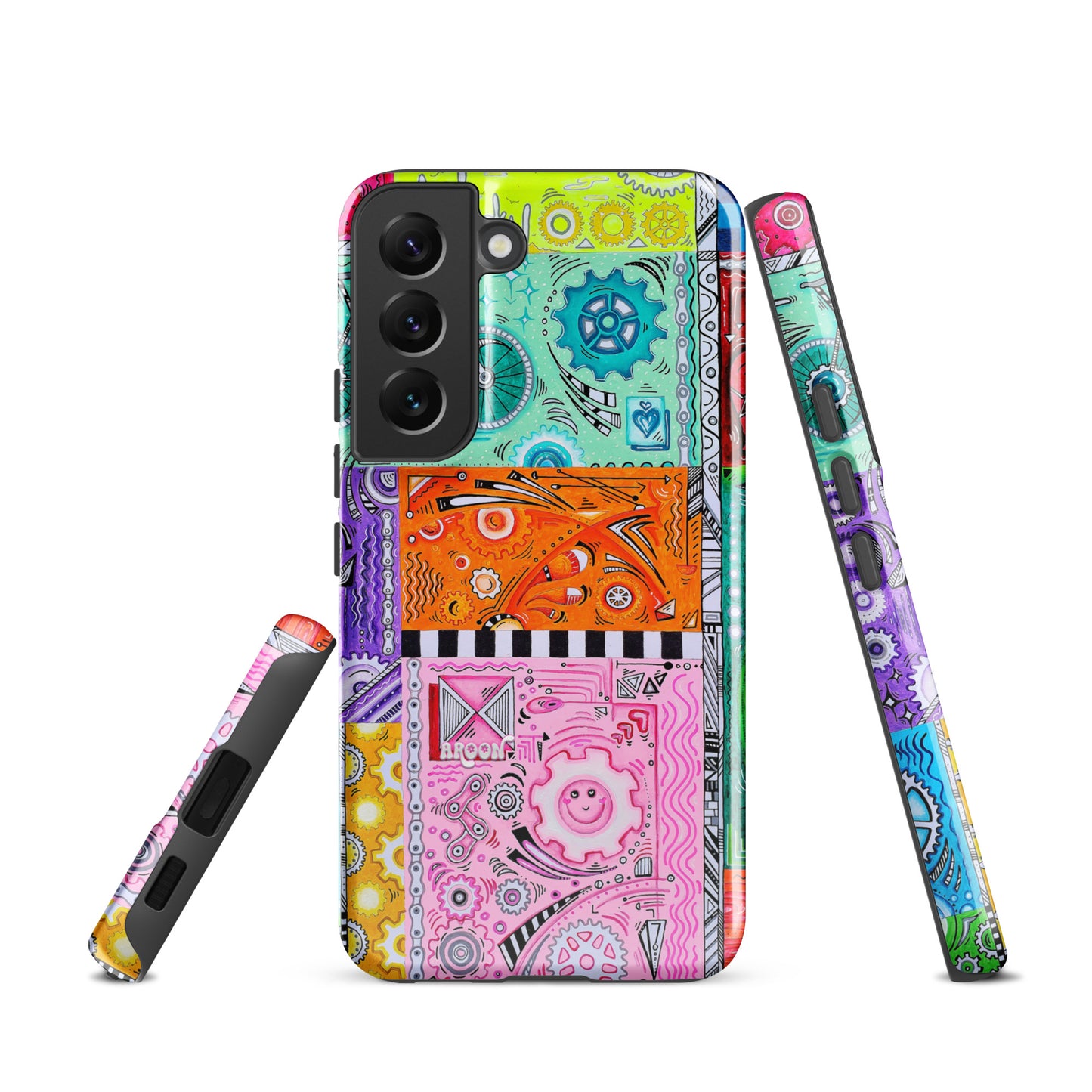 "Patchwork" Cycling Gears Doodle Design ~ Tough case for Samsung®