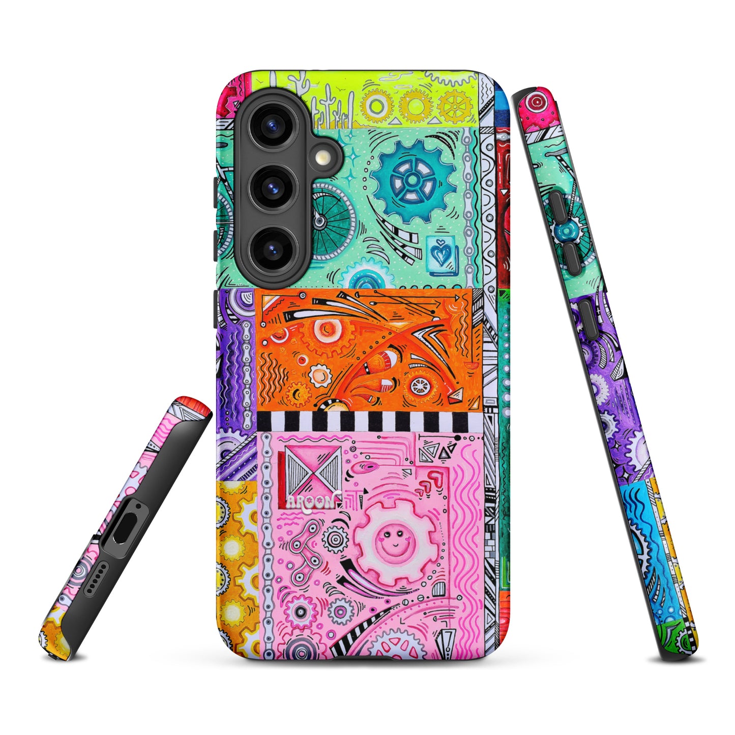 "Patchwork" Cycling Gears Doodle Design ~ Tough case for Samsung®