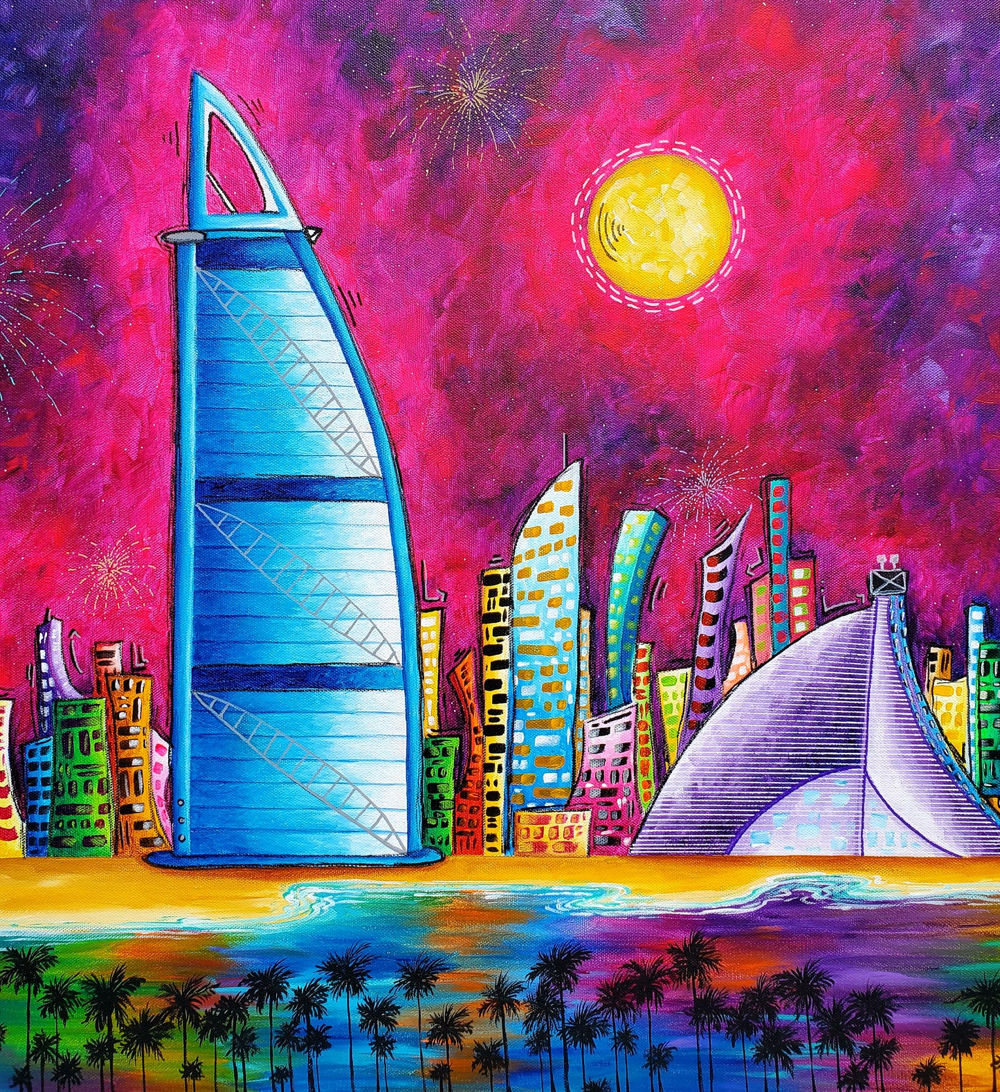 Original Custom Dubai Painting by Megan Duncanson (24"x48")
