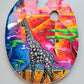 "Lead the Way" Original Acrylic Wooden Palette Giraffe Endangered Species Environmental Activist Painting by Artivist Megan Duncanson